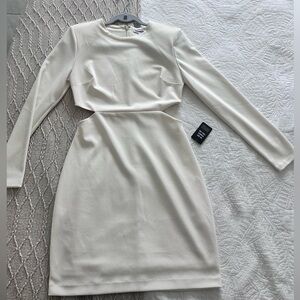 Express Cream Long Sleeve Dress